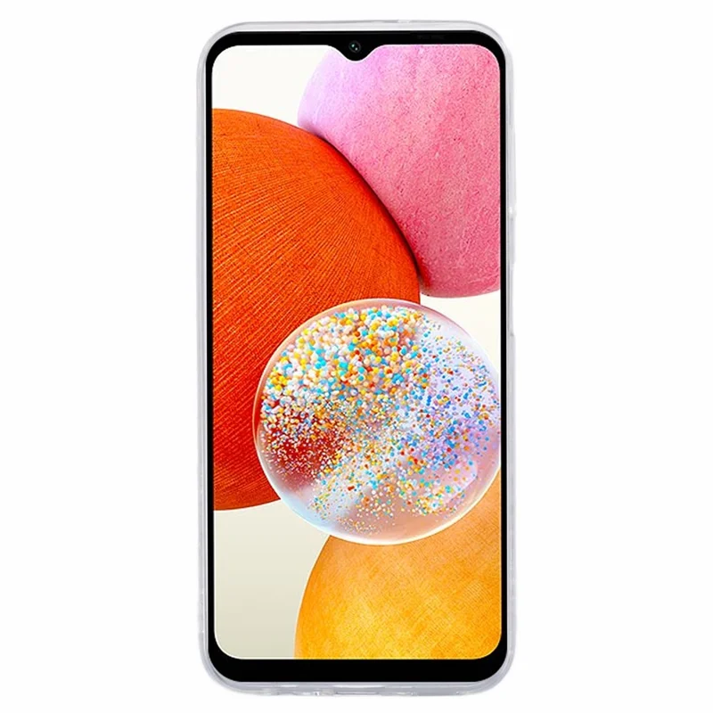 For Samsung Galaxy A14 4G / 5G Case AW Series Epoxy Butterfly Decor TPU+PVC Shockproof Cover - White