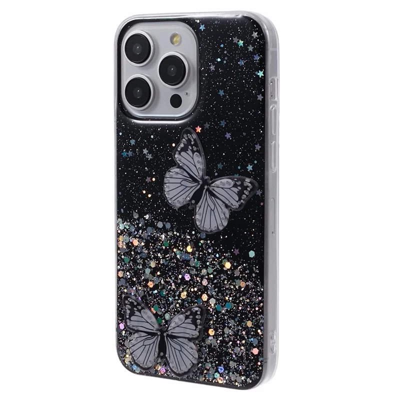 AW Series For iPhone 13 Pro 6.1 inch Case Big Rear Lens Hole TPU+PVC Phone Back Protector - Black