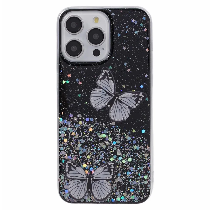 AW Series For iPhone 13 Pro 6.1 inch Case Big Rear Lens Hole TPU+PVC Phone Back Protector - Black