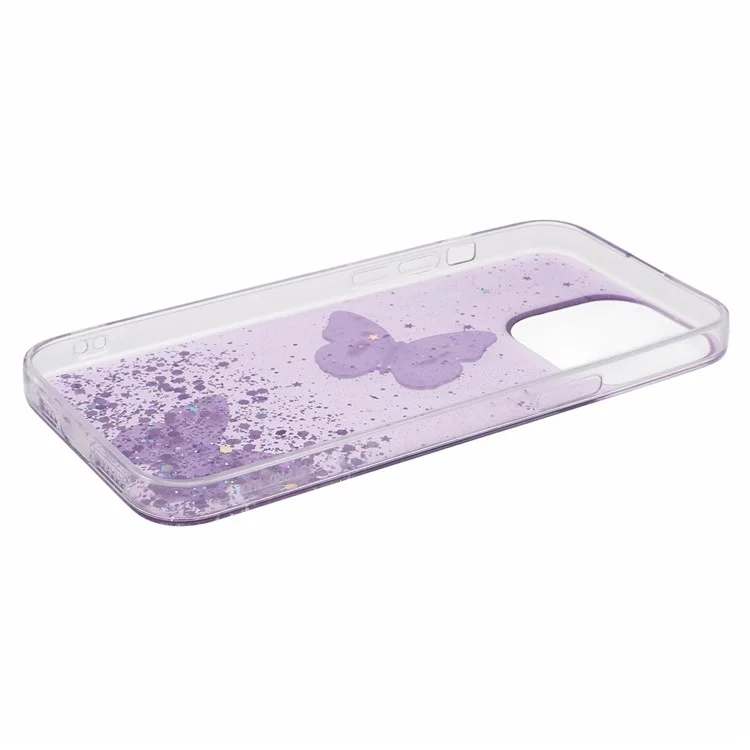AW-Serie für iPhone 12 6,1 Zoll / 12 Pro 6,1 Zoll Hülle TPU+PVC Großes hinteres Linsenloch Schutzhülle - Lila