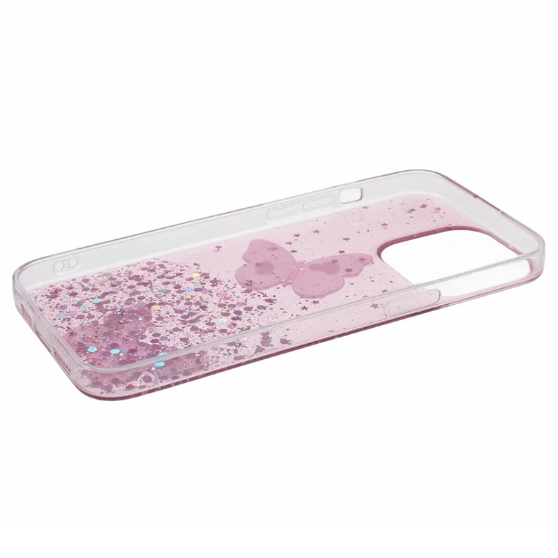 Serie AW para iPhone 12 de 6,1 pulgadas / 12 Pro de 6,1 pulgadas Funda TPU+PVC con gran agujero para la lente trasera Funda protectora de teléfono - Rosa