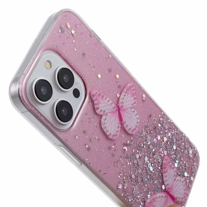 Serie AW para iPhone 12 de 6,1 pulgadas / 12 Pro de 6,1 pulgadas Funda TPU+PVC con gran agujero para la lente trasera Funda protectora de teléfono - Rosa