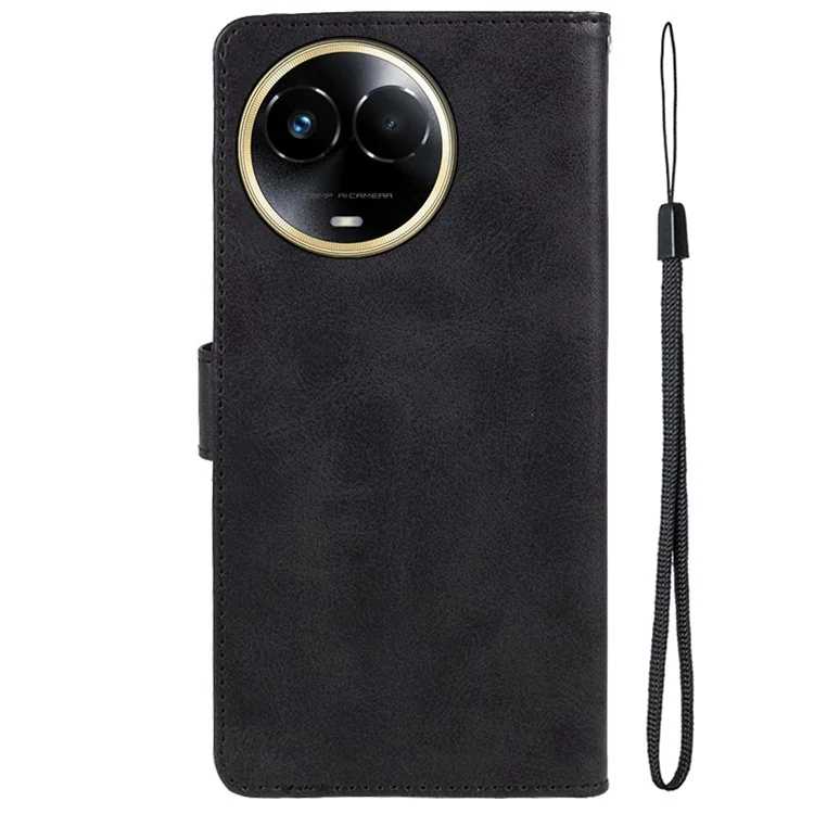 Para Realme 11 5G (Global) / 11x 5G Funda de teléfono móvil Cierre magnético Funda de cuero sintético de billetera - Negro