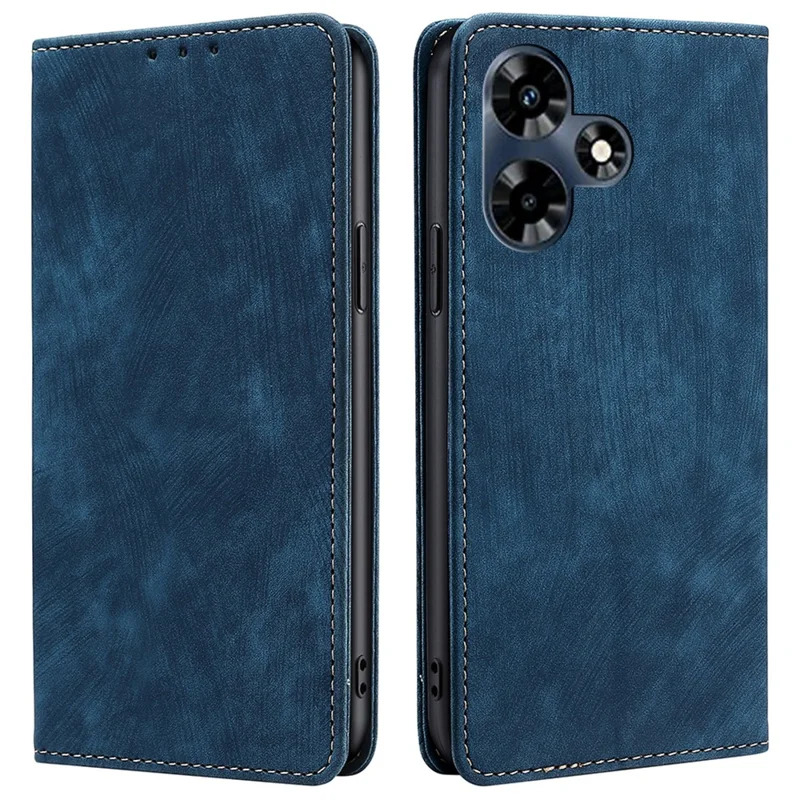 For Infinix Hot 30 Cell Phone Case RFID Blocking Wallet Leather Protection Cover - Blue