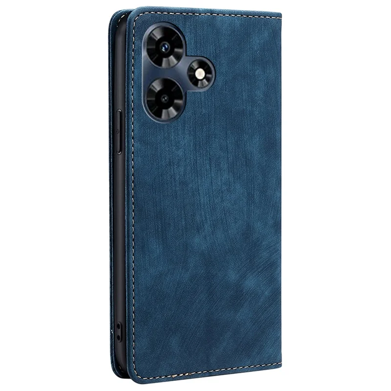 For Infinix Hot 30 Cell Phone Case RFID Blocking Wallet Leather Protection Cover - Blue