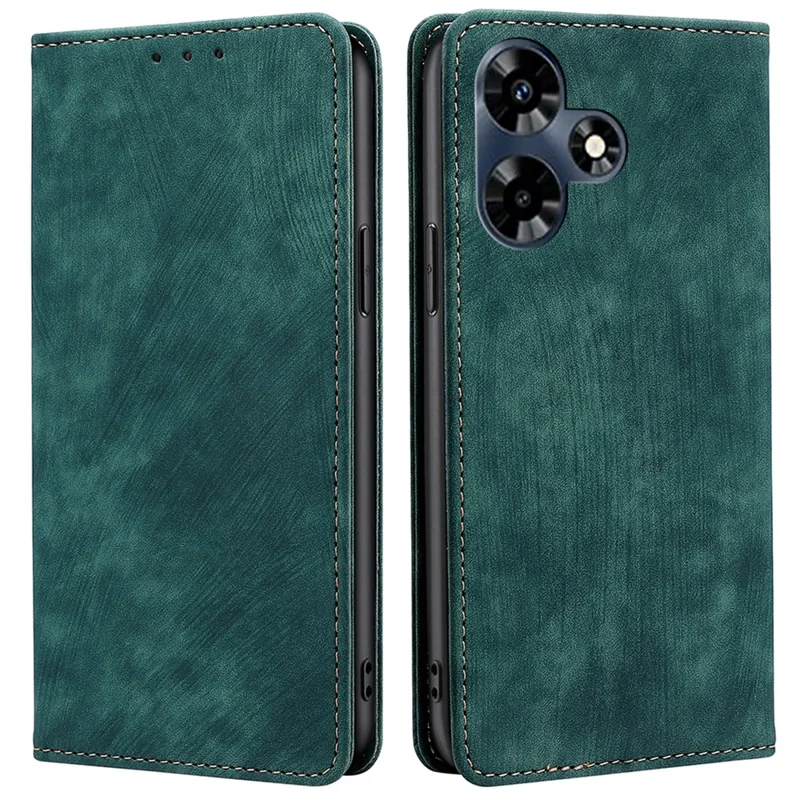 For Infinix Hot 30 Cell Phone Case RFID Blocking Wallet Leather Protection Cover - Green