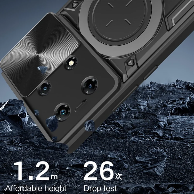 For Infinix Note 30 Pro 4G Case Slide Camera Lid Kickstand Anti-Slip Phone Cover - Red