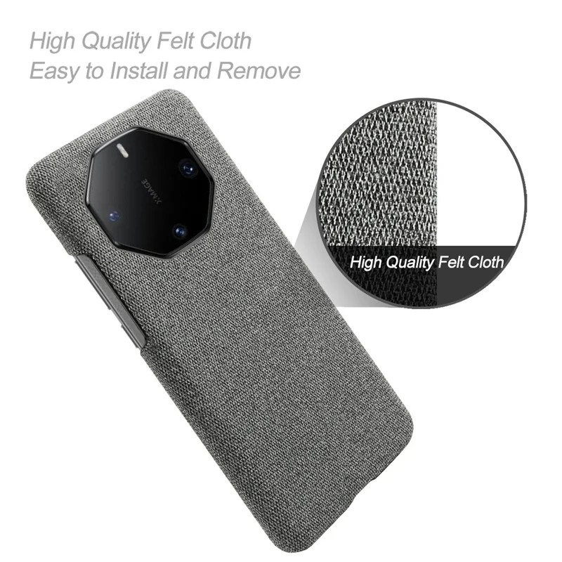 For Huawei Mate 60 RS Ultimate Phone Case Cloth+PC Cushion Cover - Grey
