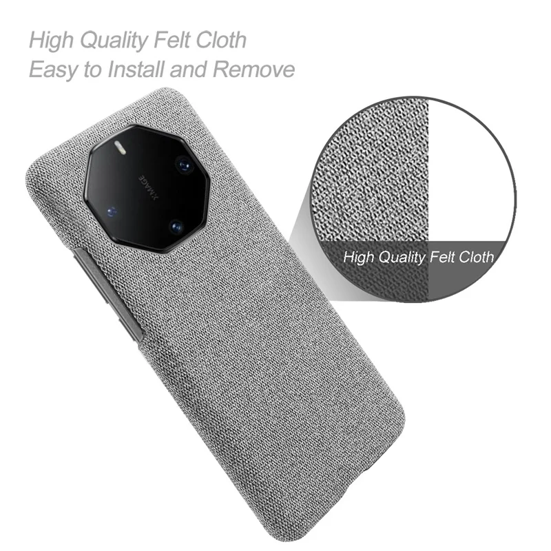 For Huawei Mate 60 RS Ultimate Phone Case Cloth+PC Cushion Cover - Light Grey