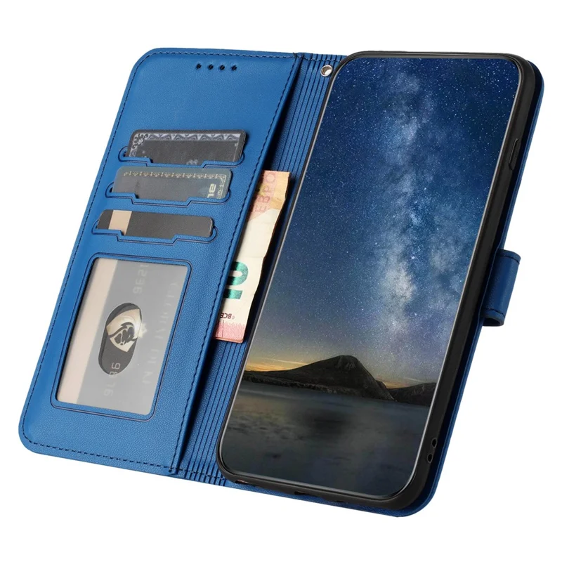 For Samsung Galaxy A05 4G Phone Cases Mandala Flower Leather Wallet Mobile Cover with Strap - Sapphire