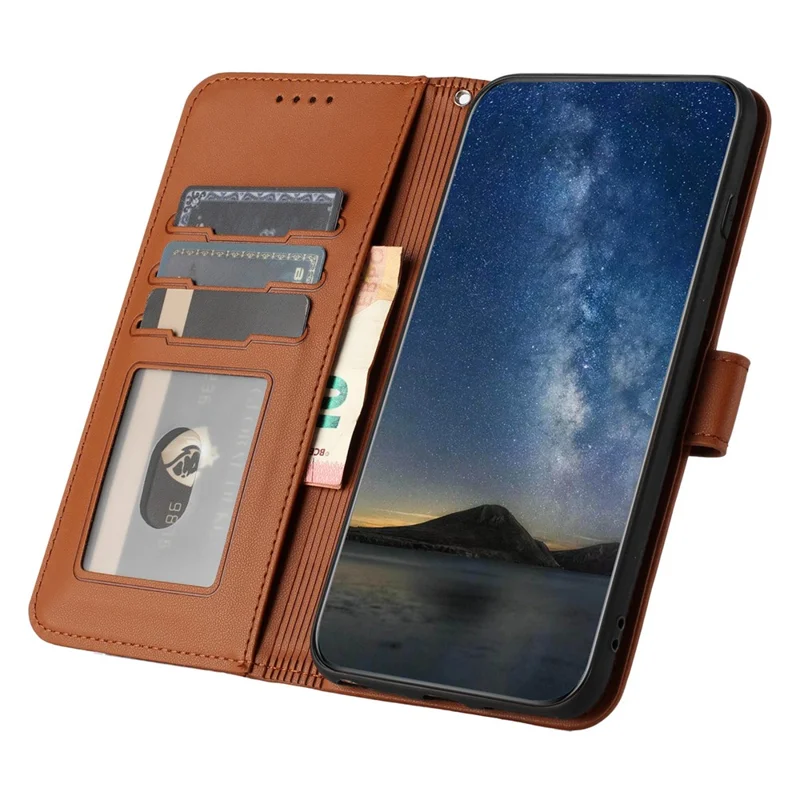 For Samsung Galaxy A05 4G Phone Cases Mandala Flower Leather Wallet Mobile Cover with Strap - Coffee