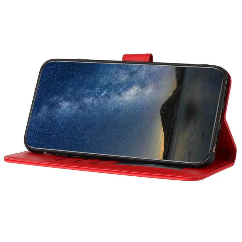 For Samsung Galaxy S24 Ultra Phone Cases Mandala Flower Leather Wallet Mobile Cover with Strap - Red