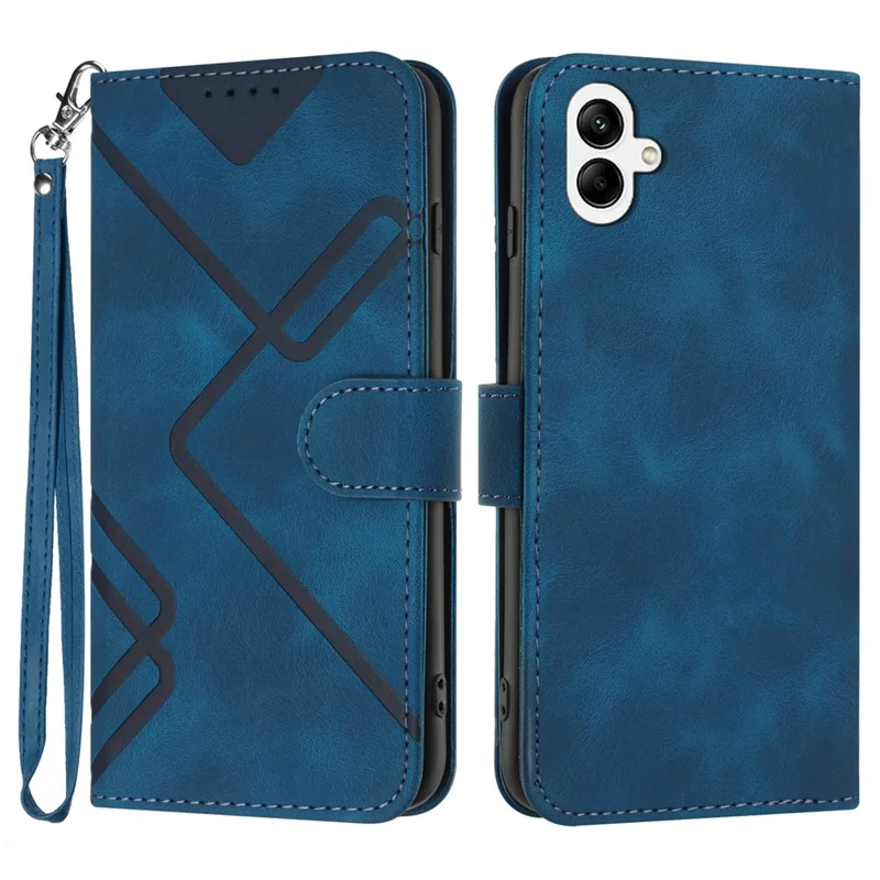 YX0040 For Samsung Galaxy A05 4G Case Stand Wallet Imprinted Phone Cover - Sapphire