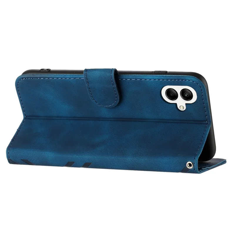 YX0040 For Samsung Galaxy A05 4G Case Stand Wallet Imprinted Phone Cover - Sapphire