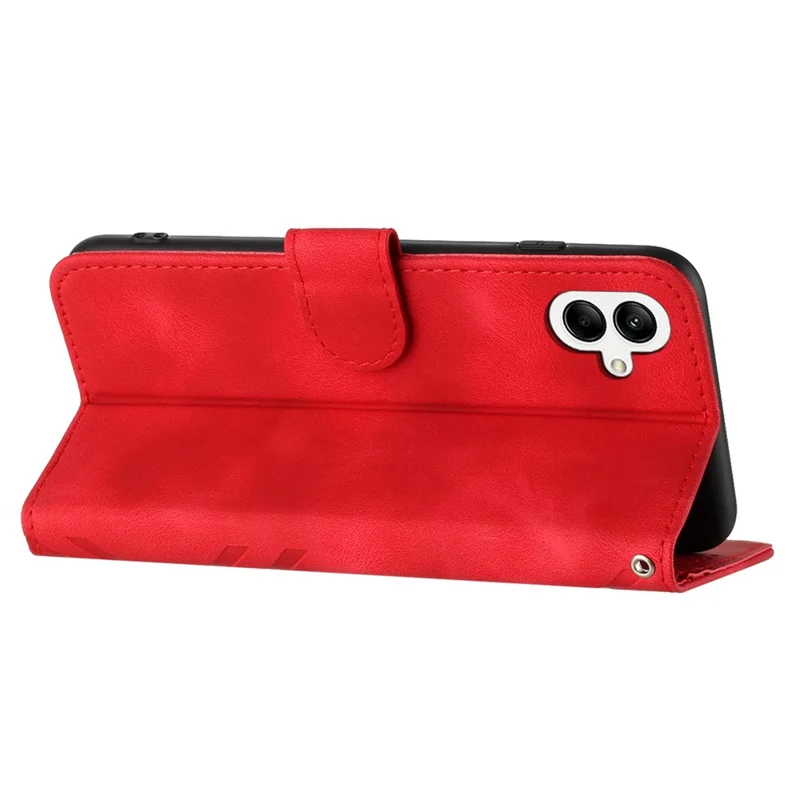 YX0040 For Samsung Galaxy A05 4G Case Stand Wallet Imprinted Phone Cover - Red