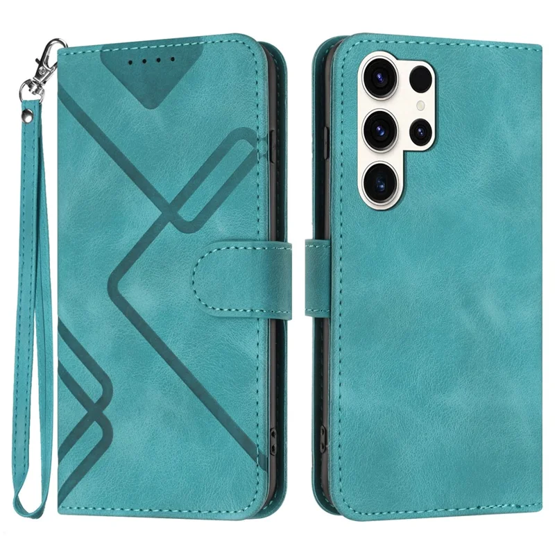 YX0040 til Samsung Galaxy S24 Ultra Case Geometrisk Mønster Printet Wallet Cover - Babyblå