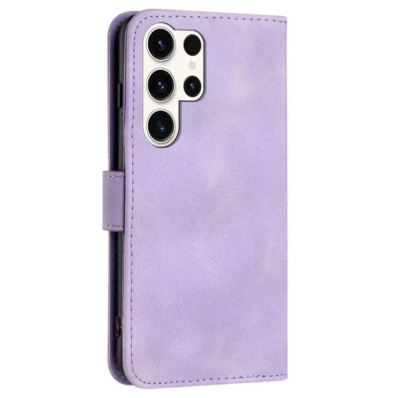 YX0040 For Samsung Galaxy S24 Ultra Case Geometric Pattern Imprinted Wallet Cover - Light Purple