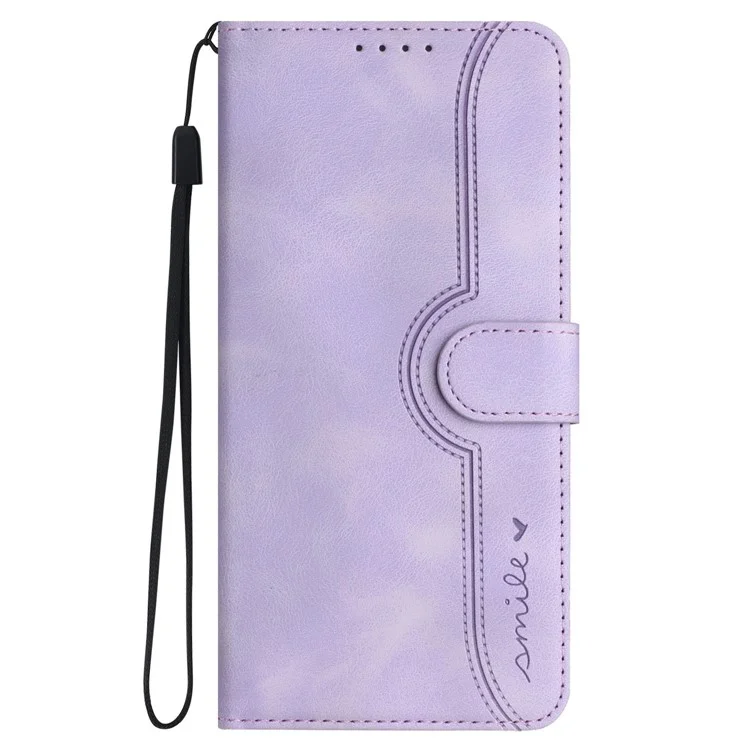 YX0030 For Samsung Galaxy S24 Leather Case Heart Shape Phone Cover - Purple