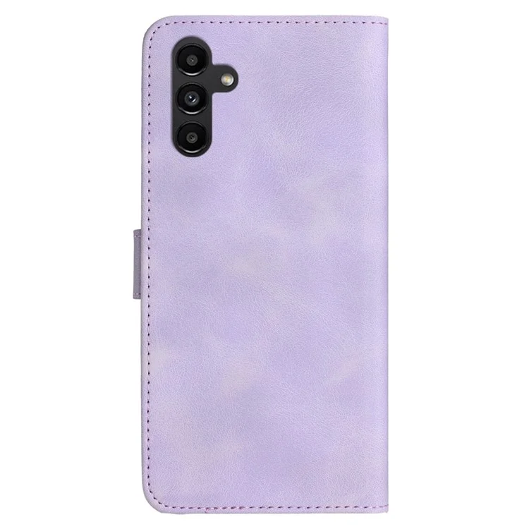 YX0030 For Samsung Galaxy S24 Leather Case Heart Shape Phone Cover - Purple
