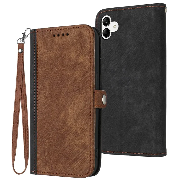YX0020 For Samsung Galaxy A05 4G Case Drop-proof Phone Wallet Cover - Coffee