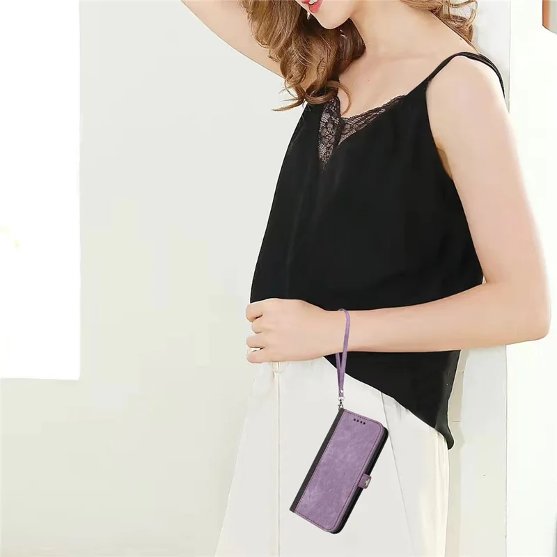 YX0020 For Samsung Galaxy A05s 4G Leather Case Stand Wallet Phone Cover - Purple