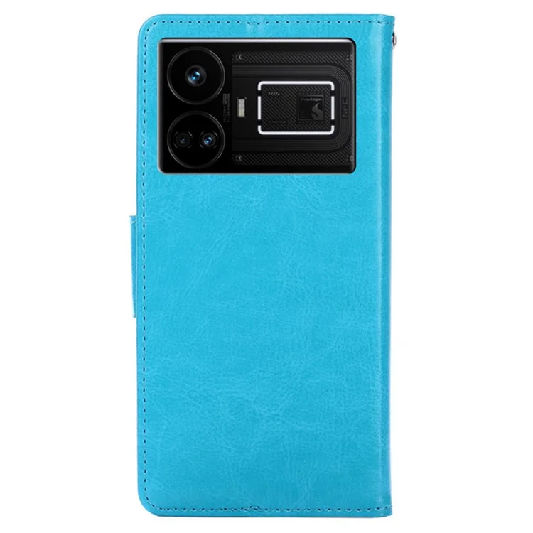 Per Realme GT5 5G / GT5 240W 5G Case Full Protection Stand Wallet Cover - Baby Blue