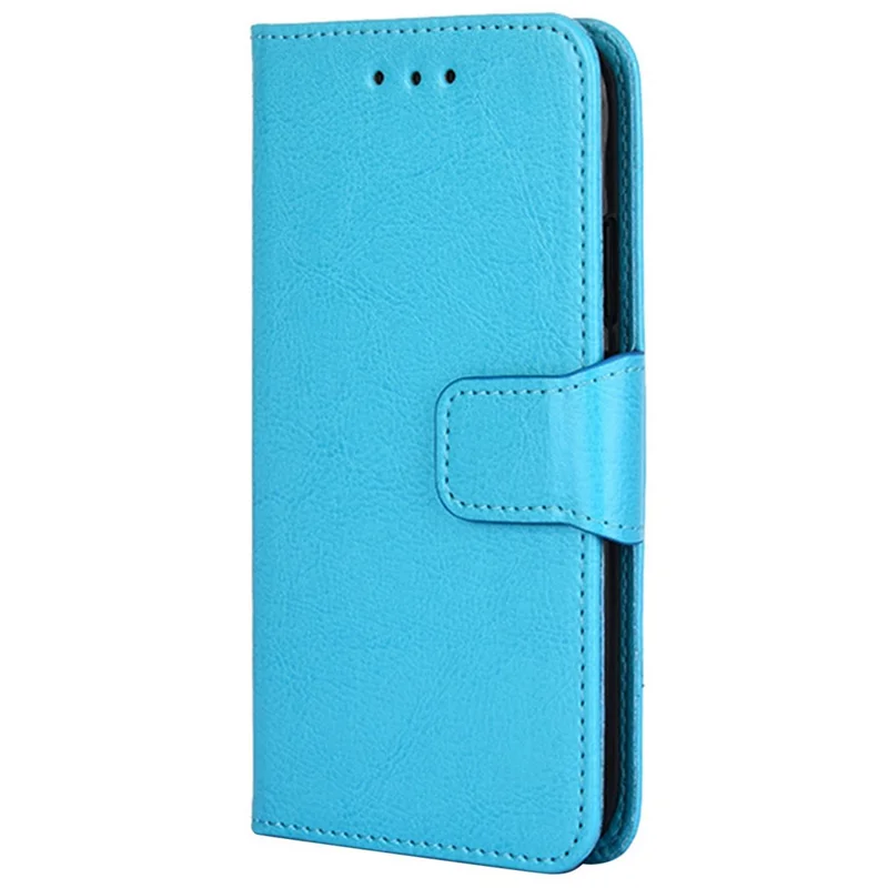 For Realme 11 4G (159.9x73.3x7.95mm) Leather Case Magnetic Clasp Phone Wallet Cover - Baby Blue