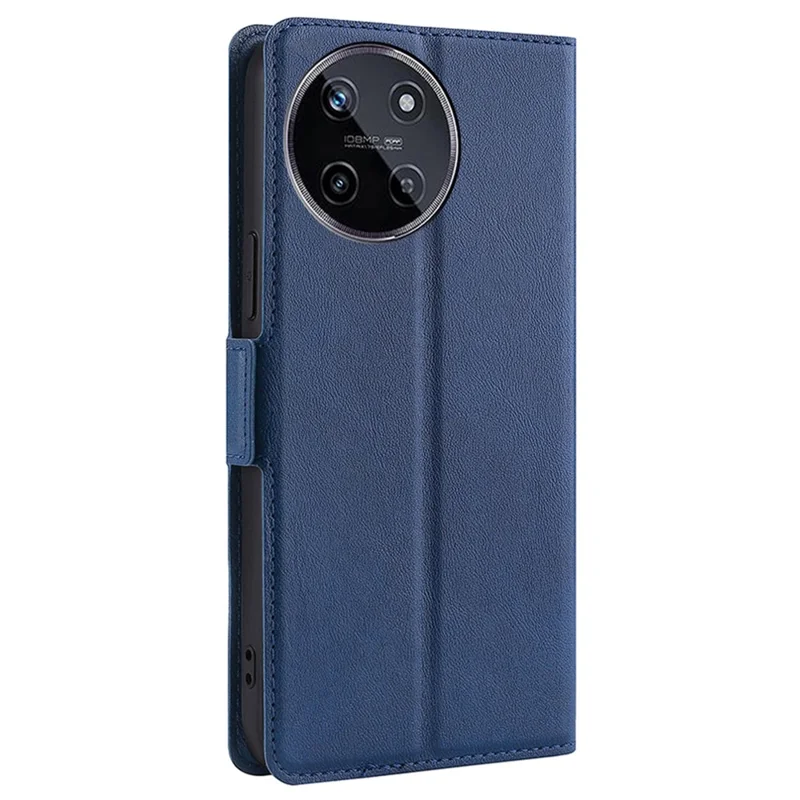For Realme 11 4G (159.9x73.3x7.95mm) Case Stand Leather Phone Cover with Card Slot - Blue
