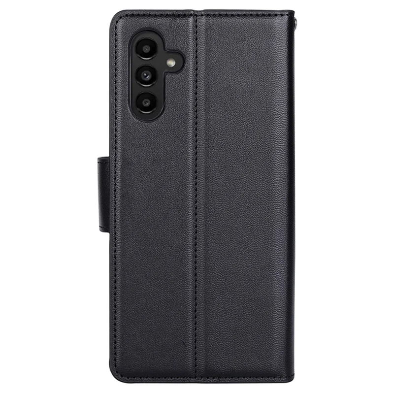 HANMAN Mill Series Phone Cover for Samsung Galaxy A15 5G Case PU Leather Wallet Phone Shell - Black