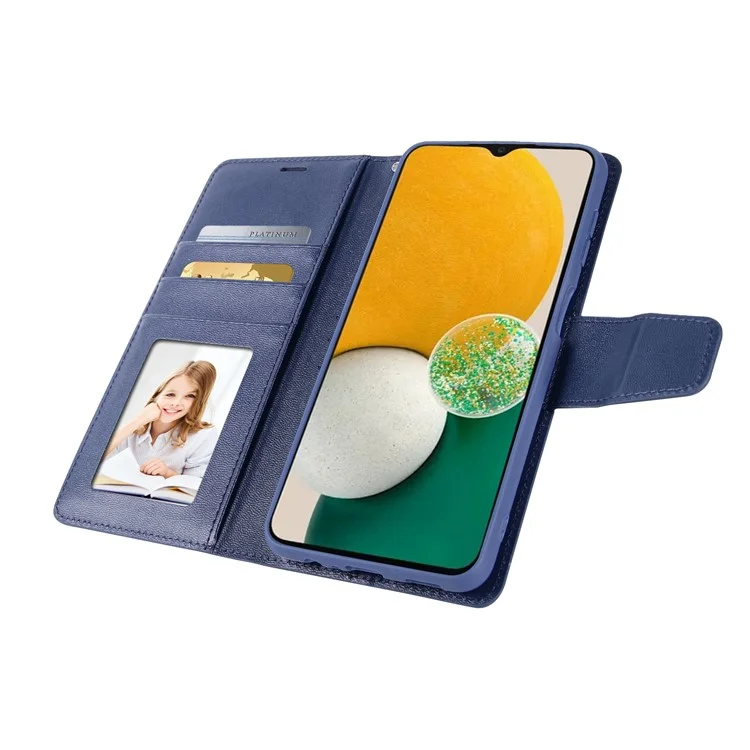 Série HANMAN Mill pour Samsung Galaxy A25 5G (Global) (161,0 x 76,5 x 8,3 mm) Étui Flip Phone Shell Wallet Housse de téléphone en cuir PU - Saphir