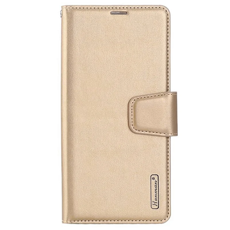 HANMAN Mill-serie til Samsung Galaxy A25 5G (Global) (161,0 x 76,5 x 8,3 mm) Flip-taske med tegnebog i PU-læder - Guld