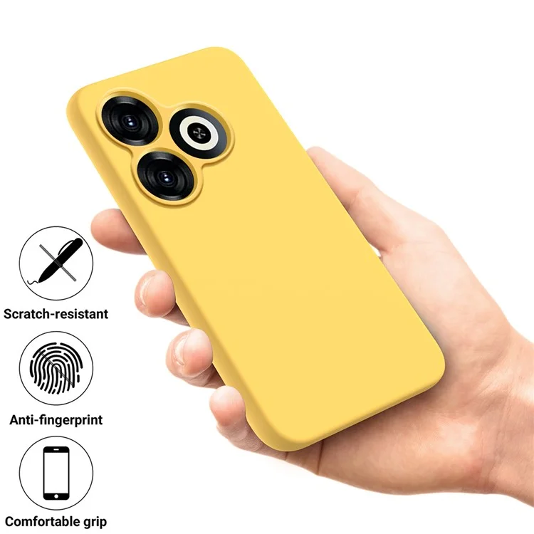 Para Infinix Smart 8 4G Silicona Funda Suave Forro Teléfono Portada Trasera con Correa - Amarilla