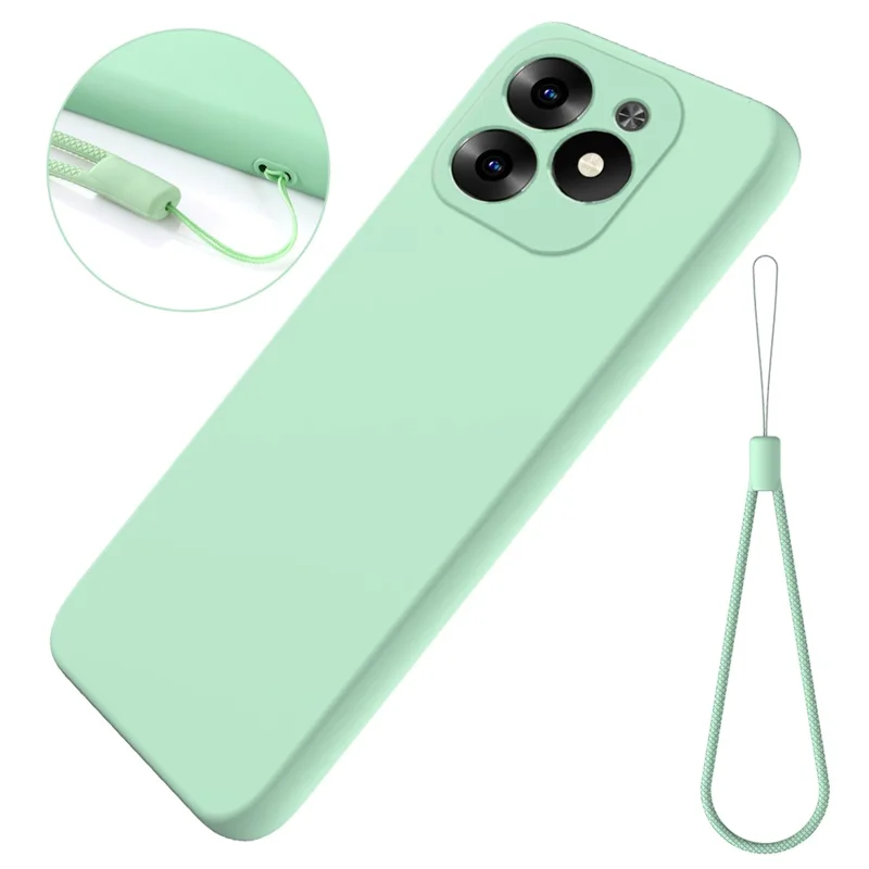 Pour Infinix Hot 40i Étui en Silicone Étui de Protection pour Téléphone Portable Doux avec Sangle - Vert
