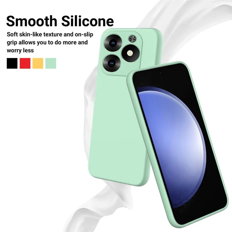 Pour Infinix Hot 40i Étui en Silicone Étui de Protection pour Téléphone Portable Doux avec Sangle - Vert