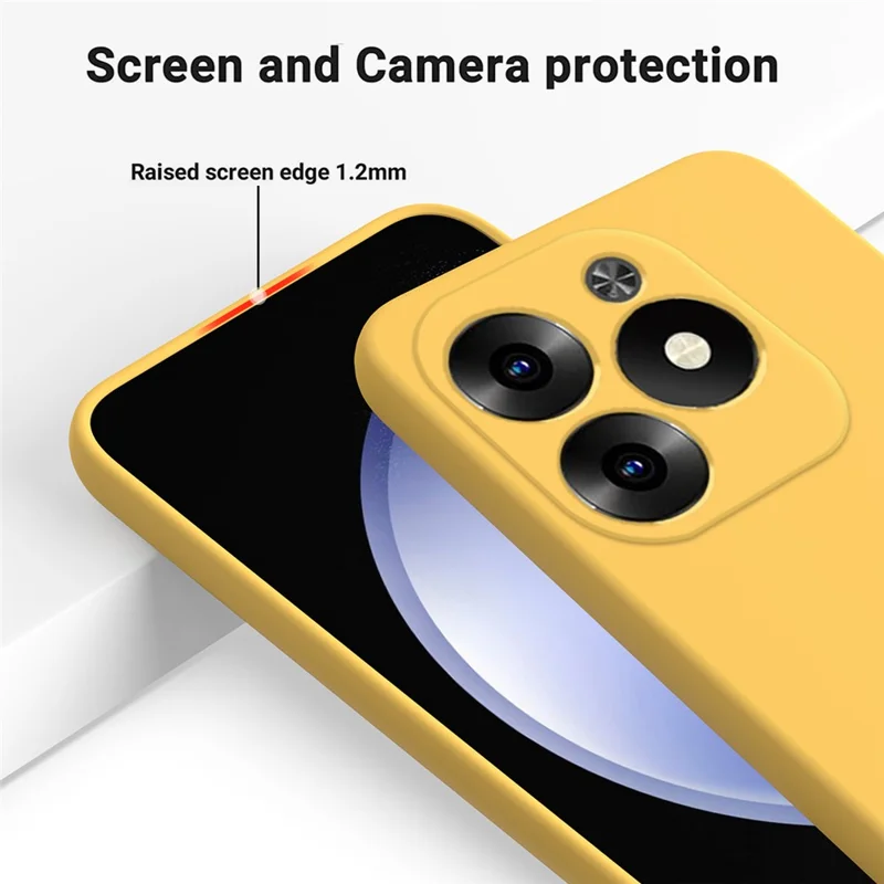 For Infinix Hot 40i Silicone Case Cover Soft Phone Protective Case with A Strap - Yellow