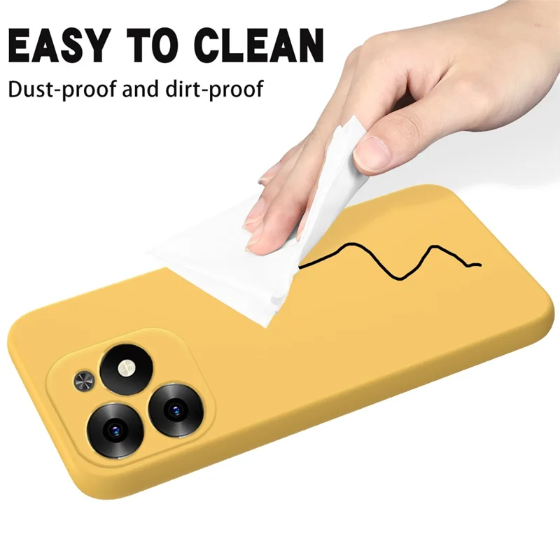 For Infinix Hot 40i Silicone Case Cover Soft Phone Protective Case with A Strap - Yellow