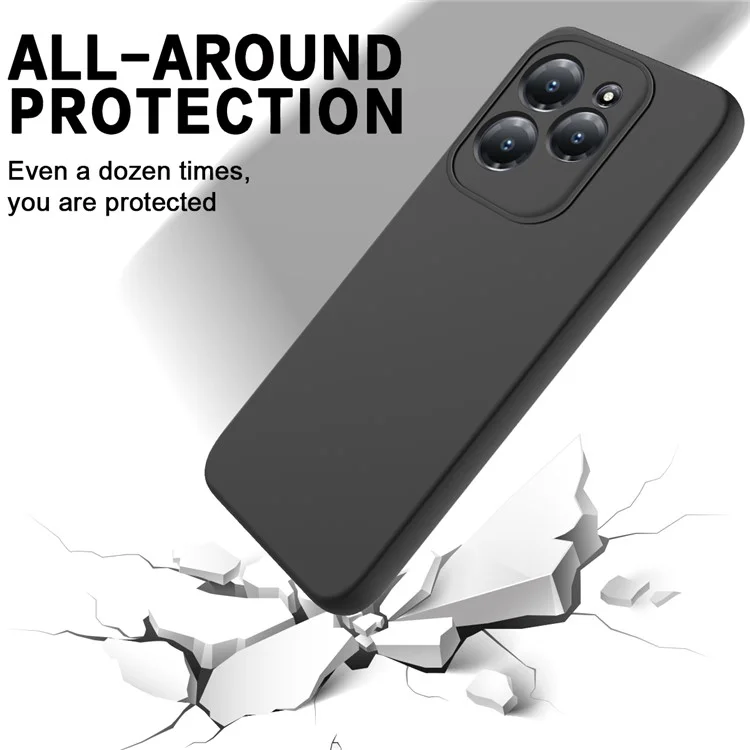 For Transsion Infinix Hot 40  /  40 Pro Silicone Case Back Cover Anti-scratch Phone Protector - Black