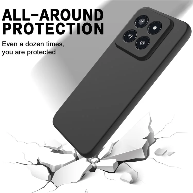Силиконовый чехол для Xiaomi 14 Pro, ударопрочный чехол для телефона с ремешком на запястье - черный