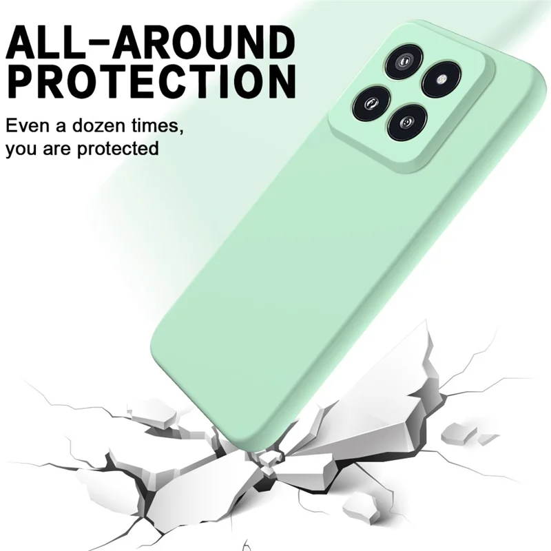 For Xiaomi 14 Pro Silicone Case Shockproof Phone Back Cover with Wrist Strap - Green