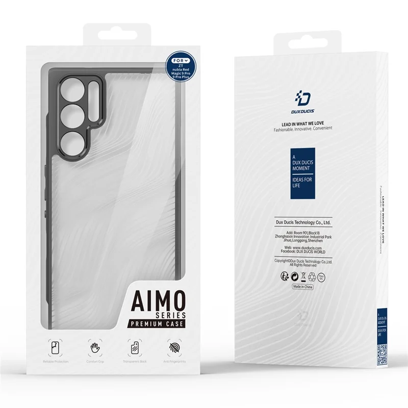 DUX DUCIS Aimo Series For ZTE nubia Red Magic 9 Pro 5G / 9 Pro+ 5G / 9S Pro 5G / 9S Pro+ 5G Matte Phone Case (REACH Certification) - Black