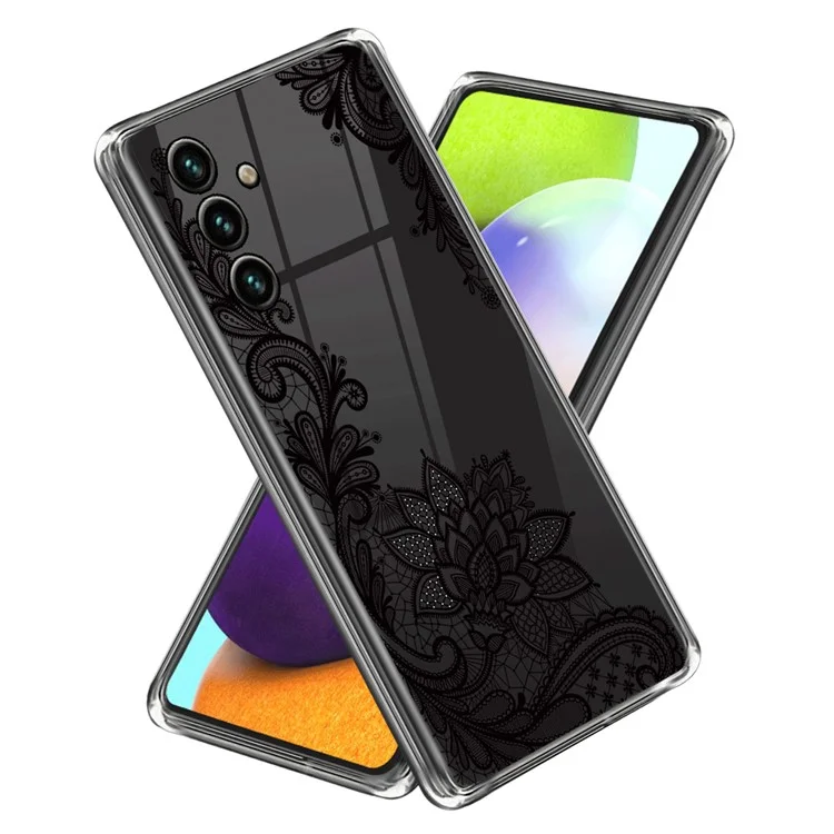 For Samsung Galaxy A15 5G Phone Case Pattern Printing Shockproof Protection Cover - Lace Flower