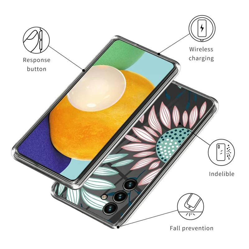 For Samsung Galaxy S23 FE TPU Case IMD Pattern Printing Phone Cover - Sunflower