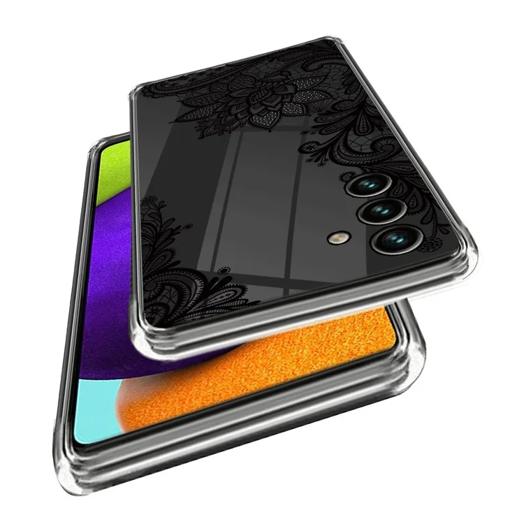 Для Samsung Galaxy S23 FE TPU-чехол IMD шаблон печати Phone Cover - кружевной цветок