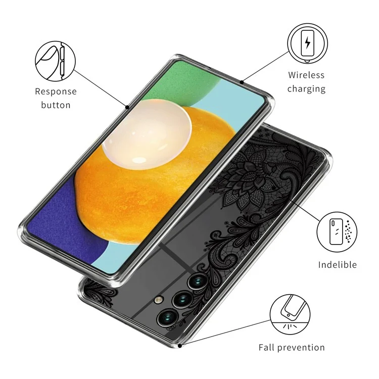 Для Samsung Galaxy S23 FE TPU-чехол IMD шаблон печати Phone Cover - кружевной цветок