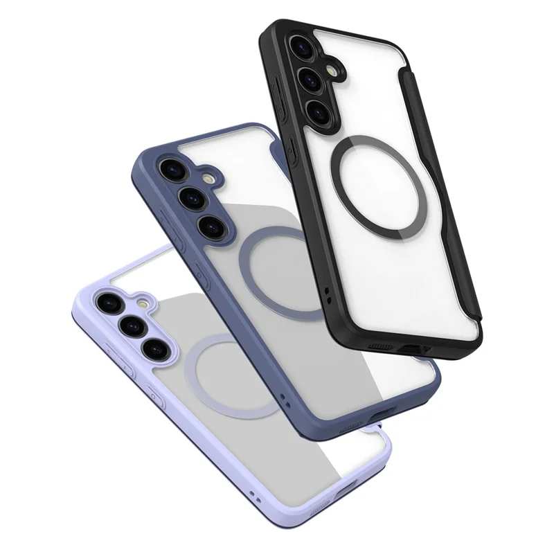 For Samsung Galaxy S24 Leather Case DUX DUCIS Skin X Pro Series Flip Cover Magnetic Case - Blue