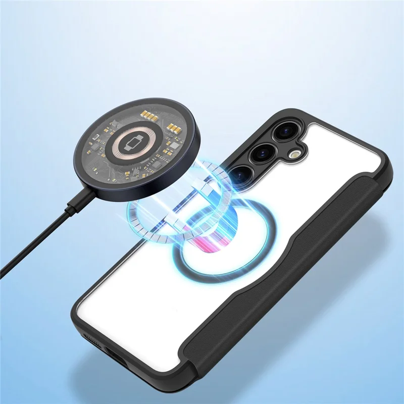 For Samsung Galaxy S24 Leather Case DUX DUCIS Skin X Pro Series Flip Cover Magnetic Case - Black