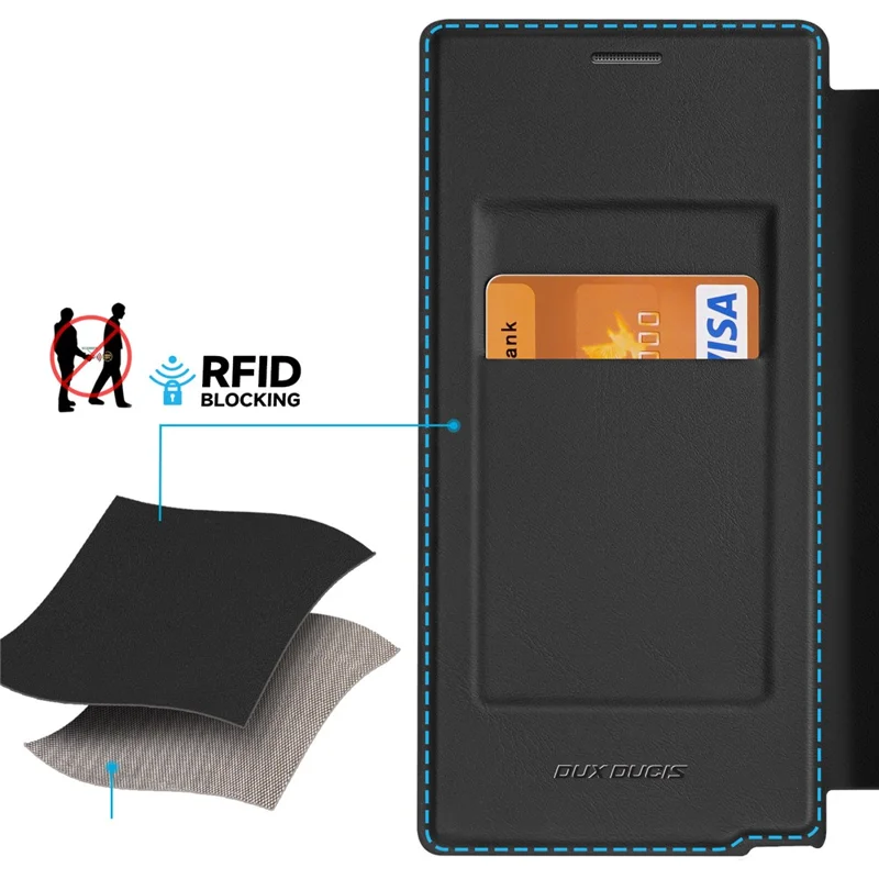 Dux Ducis Skin X Pro Pour Samsung Galaxy S24 Ultra Case Leather Cover Couverture Compatible Avec Magsafe - Noir