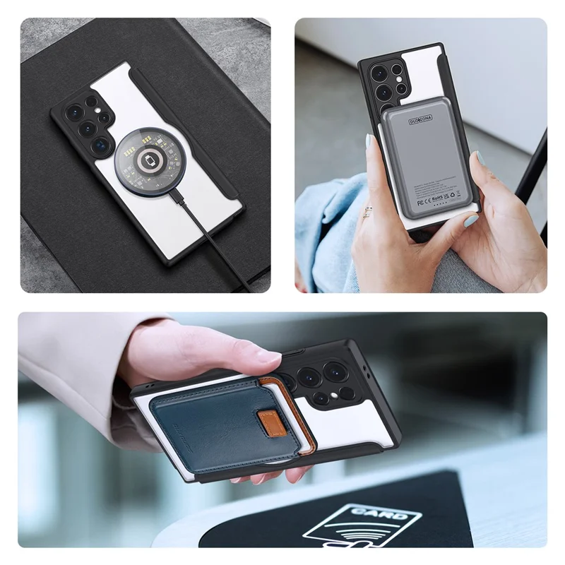 Dux Ducis Skin X Pro Pour Samsung Galaxy S24 Ultra Case Leather Cover Couverture Compatible Avec Magsafe - Noir