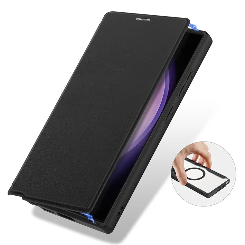 Dux Ducis Skin X Pro Для Samsung Galaxy S24 Ultra Case Кожаный Телефон, Совместим с Magsafe - Черный