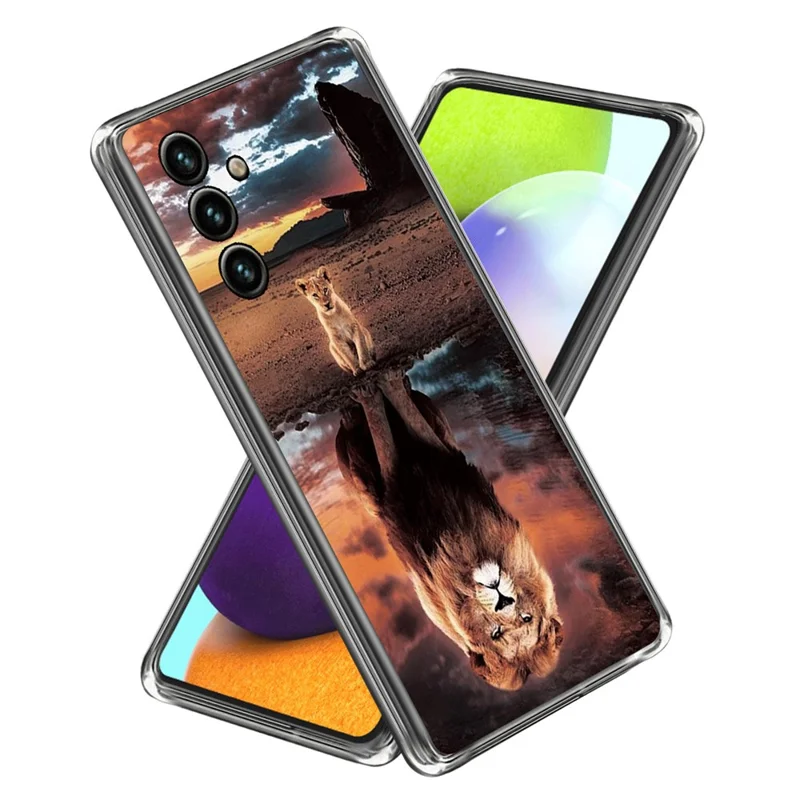 For Samsung Galaxy A25 5G (Global) (161.0 x 76.5 x 8.3mm) TPU Case IMD Pattern Design Phone Cover - Lion